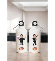 Erkek Arkadaşa Doğum Günü Hediyesi Karikatürlü 600 ML Kapaklı Su Matarası