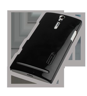 Nillkin Xperia S ile Uyumlu Parlak Sert Kauçuk Kılıf Siyah Renk