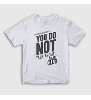 Presmono Unisex Çocuk Beyaz Rule Film Dövüş Kulübü Fight Club T-Shirt 244587tt (Beyaz)
