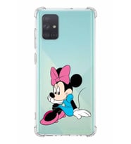 Samsung Galaxy A71  Köşe Korumalı Antişok Kapak Minnie Mouse Tasarımlı Şeffaf  Kılıf