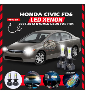 Honda Civic FD6 2007-2012 Uzun Far Uyumlu Şimşek Etkili Led Xenon Pro Series HB4