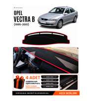 OPEL VECTRA B (1995-2001) Uyumlu Torpido Örtüsü Torpido Kılıfı - Siyah Kırmızı