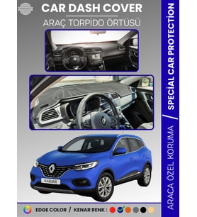 RENAULT KADJAR (2015-2022) Torpido Örtüsü Ön Göğüs Koruma Torpido Koruma Araca Özel Tam Uyum Kaymaz