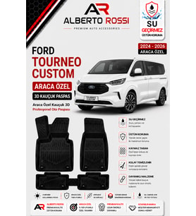 FORD TOURNEO CUSTOM 2024 - 2026 Araca Özel Kauçuk 3D Profesyonel Oto Paspası
