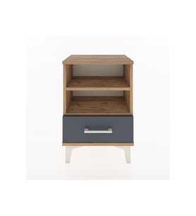 Arges Komodin 2 Raflı Tek Çekmeceli 44x30x64 Çam-Antrasit