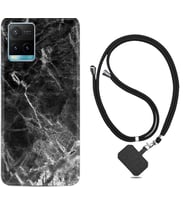 Vivo Y11S Y21S Y20 Y20S Y70 Kılıf Boyun Askılı Silikon Kara Mermer 1375
