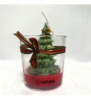 Mummi Candle Doğal Soya Wax Bardakta Yılbaşı Ağacı (Kırmızı)