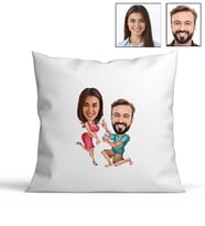 Kişiye Özel Sevgili Tasarımlı Karikatür Yastık 23