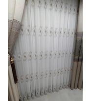 NİVEMESHOME ROYAL 4380 VİZON 1/3 PİLELİ BAMBU TÜL PERDE