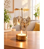 Altın Renk Dönen Hayat Ağacı Figürlü Mumluk – Isıyla Dönen Dekoratif Tealight Mumluk