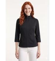 Kadın Slim Fit Siyah Fermuarlı Hırka