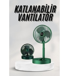 Northcity Katlanabilir Teleskopik Şarjlı Fan - USB Şarjlı Masaüstü Vantilatör