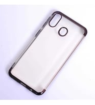 Galaxy M20 Köşeleri Renkli Şeffaf Kamera Korumalı Kılıf (Siyah)