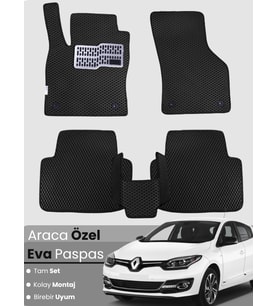 RENAULT MEGANE 3 HATCHBACK (2008-2016) Uyumlu EVA Paspas Tam Set–Oto Paspas,Araca Özel