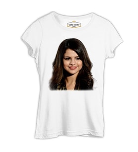 Selena Gomez - Stars Beyaz Kadın Tshirt
