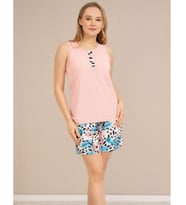 Baha Perfect Club Kadın İp Askılı Şortlu  Pijama Takımı 4368 - 1 Adet (Pembe)
