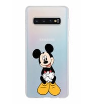 Samsung Galaxy S10 Kapak Mickey Mouse Tasarımlı Şeffaf Silikon Kılıf