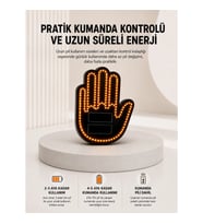 Mey İthalat® Pilli Led Işık Araç Camı İçin Uzaktan Kumandalı El Simgesi
