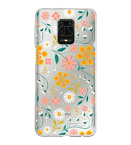 Xiaomi Redmi Note 9 Pro Uyumlu Kapak Çiçek Tasarımlı Şeffaf Silikon Kılıf