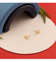 925 Ayar Gümüş Minimalist Göz Gümüş Küpe (Sarı)