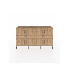 Arges Konsol 4 Raflı 2 Çekmeceli 8 Kapaklı 176x30x99 Çam-Çam