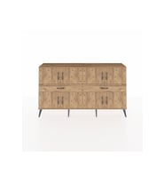 Arges Konsol 4 Raflı 2 Çekmeceli 8 Kapaklı 176x30x99 Çam-Çam