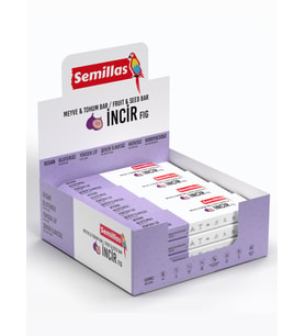 Semillas İncir Glutensiz, Vegan, Alerji Dostu, Meyve ve Tohum Atıştırmalık Bar  35gr x 12 Adet (Mor)