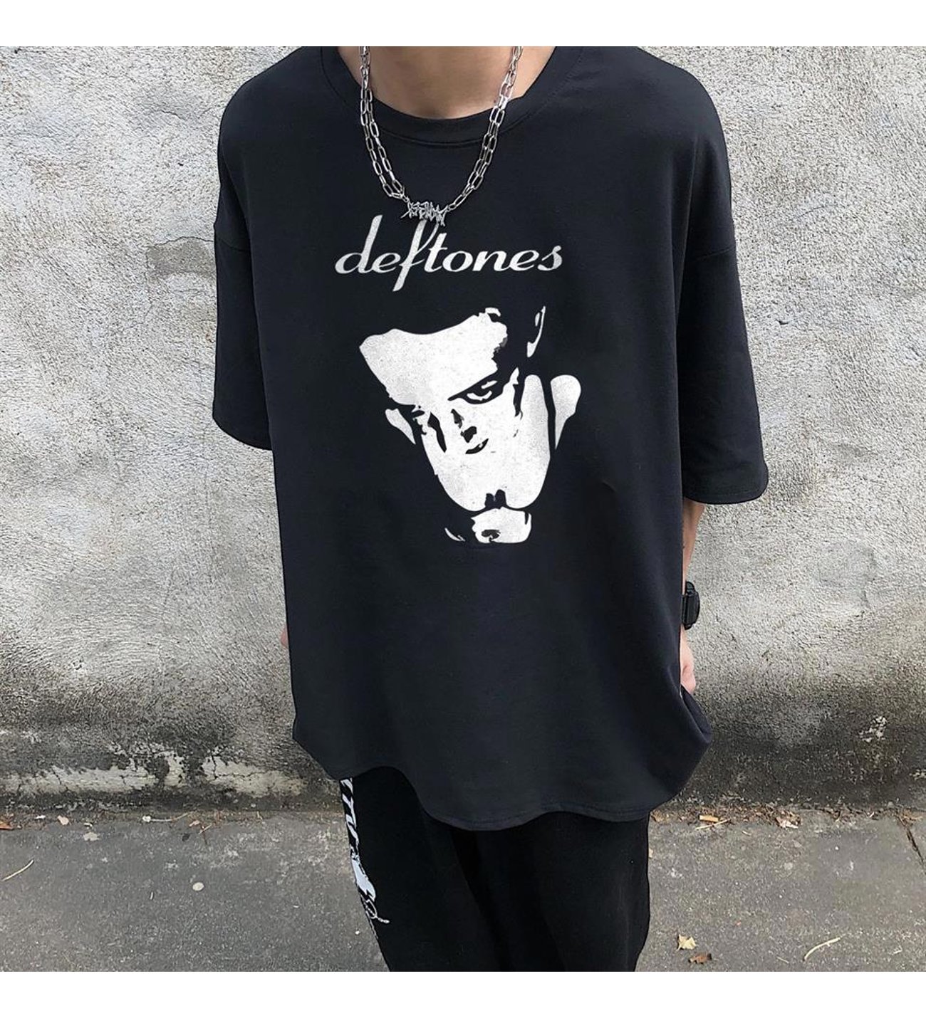 deftones-baskili-siyah-unisex-