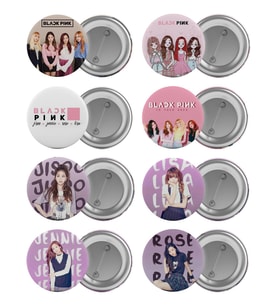 Black Pink Çanta Rozeti Seti 8 Adet En Büyük Boy 5.8cm İğneli Broş