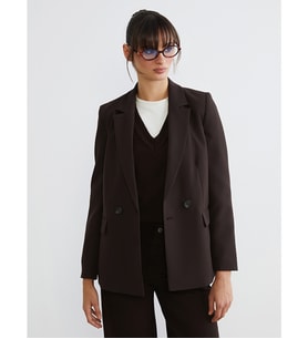 LCW Vision Kahverengi Krep Kadın Blazer Ceket