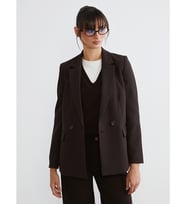 LCW Vision Kahverengi Krep Kadın Blazer Ceket