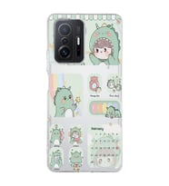 Xiaomi Mi 11T - 11T Pro Uyumlu Tatlı Dinozor Kawaii Tasarımlı Şeffaf Telefon Kılıfı