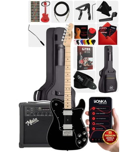 Maxword TLX-60BK-25AMP Telecaster Maple Klavye HH 25W Amfili Elektro Gitar Seti