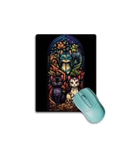 SonicTouch Vitray Chibi Kedileri Kaydırmaz Gaming Oyuncu Dikişsiz Siyah Mor Mouse Pad 17x21cm