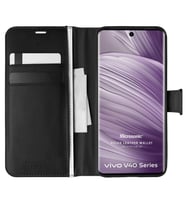 Microsonic Vivo V40 5G Kılıf Delux Leather Wallet Siyah (Siyah)