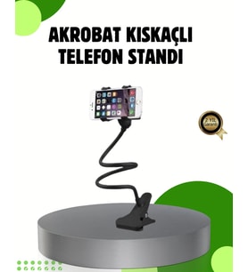 Akrobat Masaüstü Mandallı Telefon Tutucu 360 Derece Dönebilen