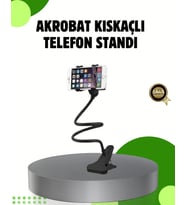 Akrobat Masaüstü Mandallı Telefon Tutucu 360 Derece Dönebilen