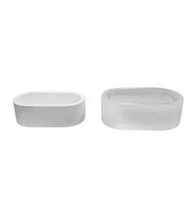 Tahtakale Toptancı Silikon 3D Oval Taş Tozu Saksı ve Mumluk Kalıbı