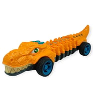 Timsah Araba - Otomatik Hareketli Sesli Işıklı 32 cm - Turuncu Timsah