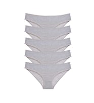 5 adet Süper Eko Set Likralı Kadın Slip Külot Gri
