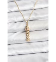 316L Çelik Zincir Gold Renk Balık Model Zirkon Taşlı Kadın Kolye - TJ-BKO10885