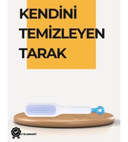 Kendi Kendini Temizleyen Saç Tarağı – Anti-Statik, Silikon Uçlu, ABS Malzeme, 22x4 cm