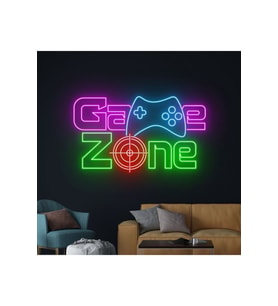 Game Zone Yazılı ve Şekilli Neon Tabela