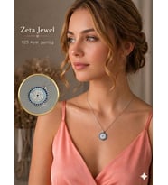 Zeta Jewel Özel Tasarım 925 Ayar Gümüş Nazar Boncuğu Kolye