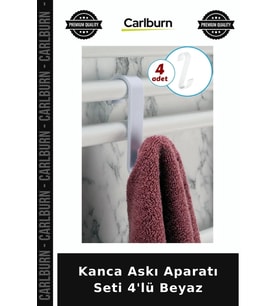 Özel Üretim Pratik Düzenleyici Beyaz Montajsız Ev Aksesuarı Kanca Askı Aparatı Seti 4'lü