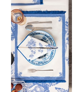 Elysian Blue, Premium Seri Duck Keten Amerikan Servis, 6'lı (Mavi)