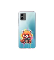 Vivo Y15S ile Uyumlu Splash Tilki Tasarımlı Şeffaf Silikon Kılıf