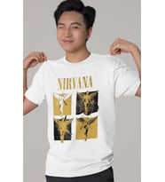 Tasarım Nirvana Rock Metal Müzik Grubu Baskılı Unisex Oversize Tişört