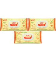 Fibril Islak Havlu Mendil 90 Yaprak Bebek Plastik Kapaklı (3 Lü Set) 270 Yaprak