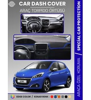 PEUGEOT 208 (2012-2019) Torpido Örtüsü Ön Göğüs Koruma Torpido Koruma Birebir Uyum Kaymaz Özel Kesim